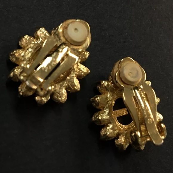 GIVENCHY G Logo Rhinestone Gold Tone Earrings - Picture 6 of 8